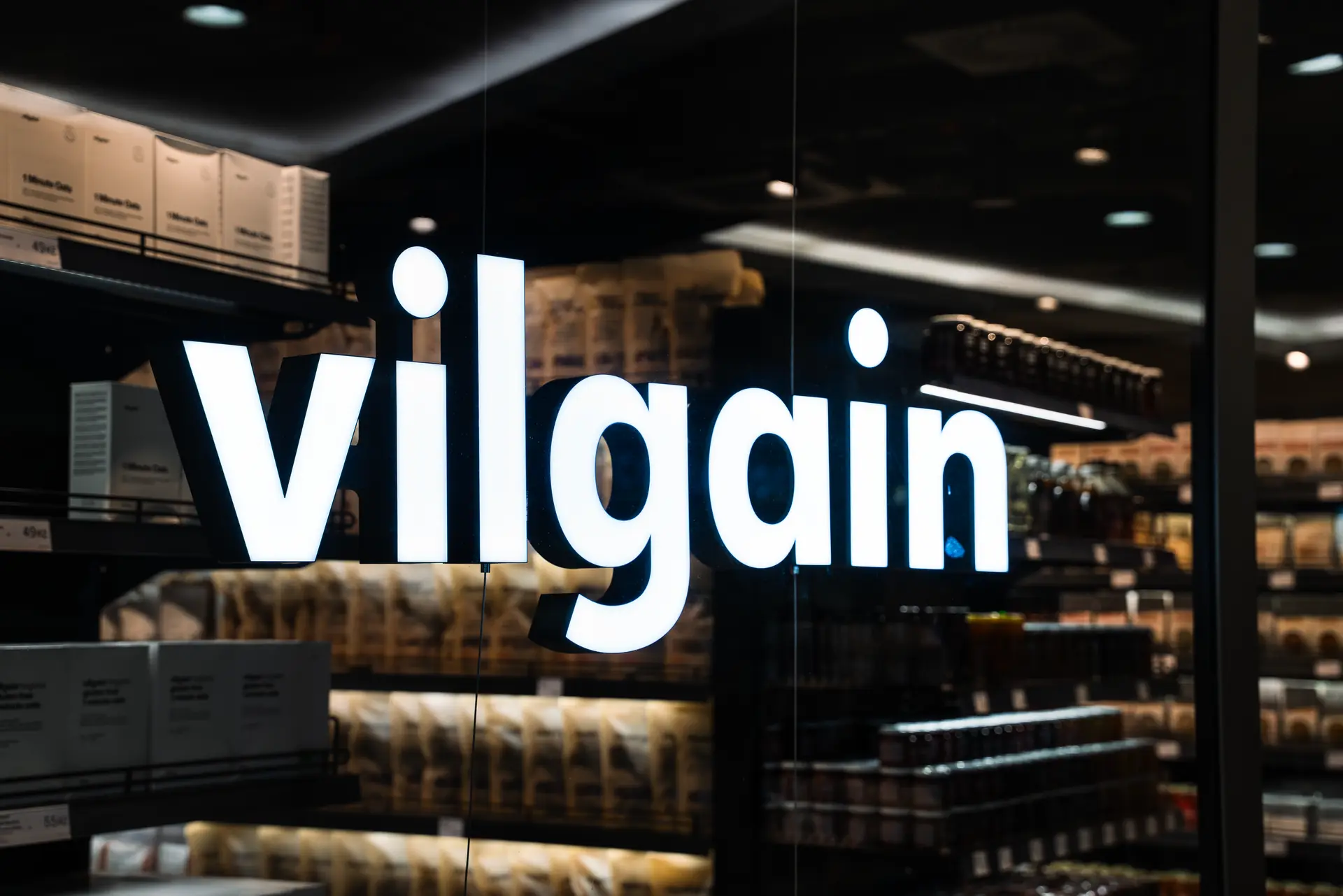 Vilgain signage inside the Oasis Florenc store